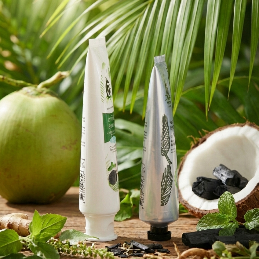 ยาสีฟันจากมะพร้าวฟันขาวใส