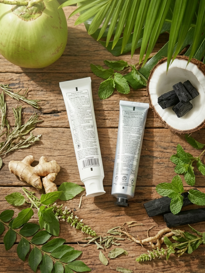 ยาสีฟันจากมะพร้าวฟันขาวใส